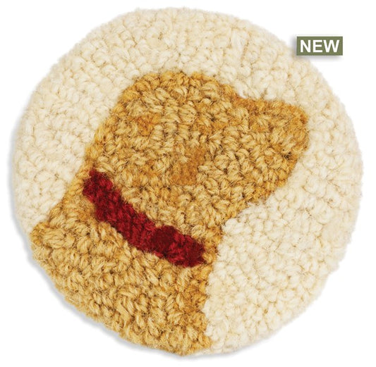 Golden Retriever Hooked Wool Coaster