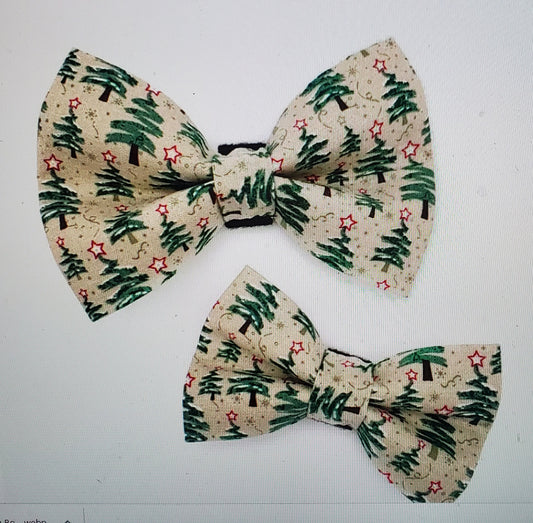 Christmas Tree Dog Bow Tie