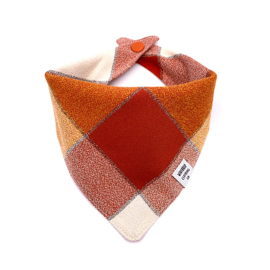 Pumpkin Plaid Dog Bandana