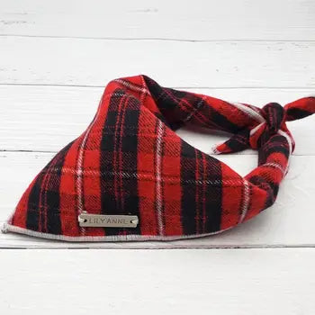 Red Plaid Dog Bandana