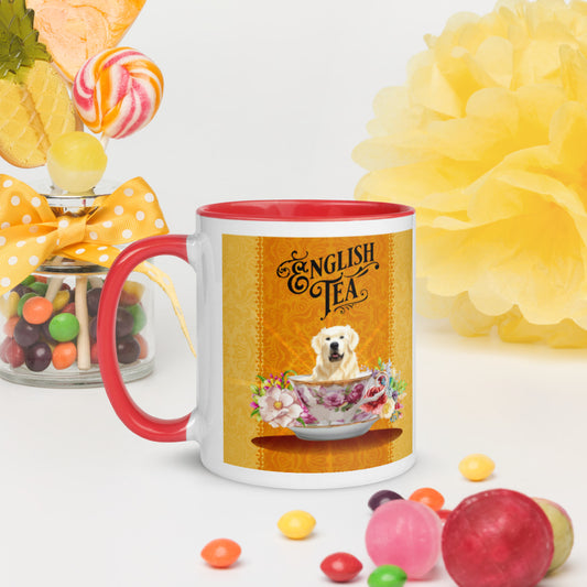 Fancy English Tea Mug in Red or Black